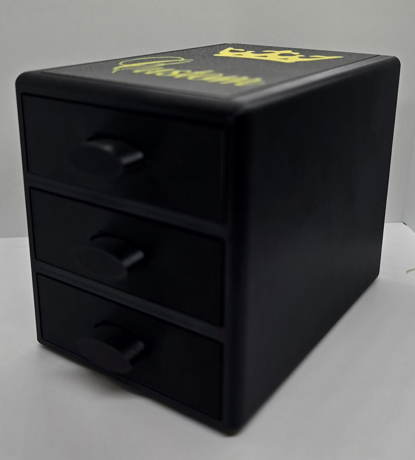 Personalized 3 Drawer Jewelry Box (CROWN STYLE) - Customizable Text - 5" x 3.25" x 3.75"