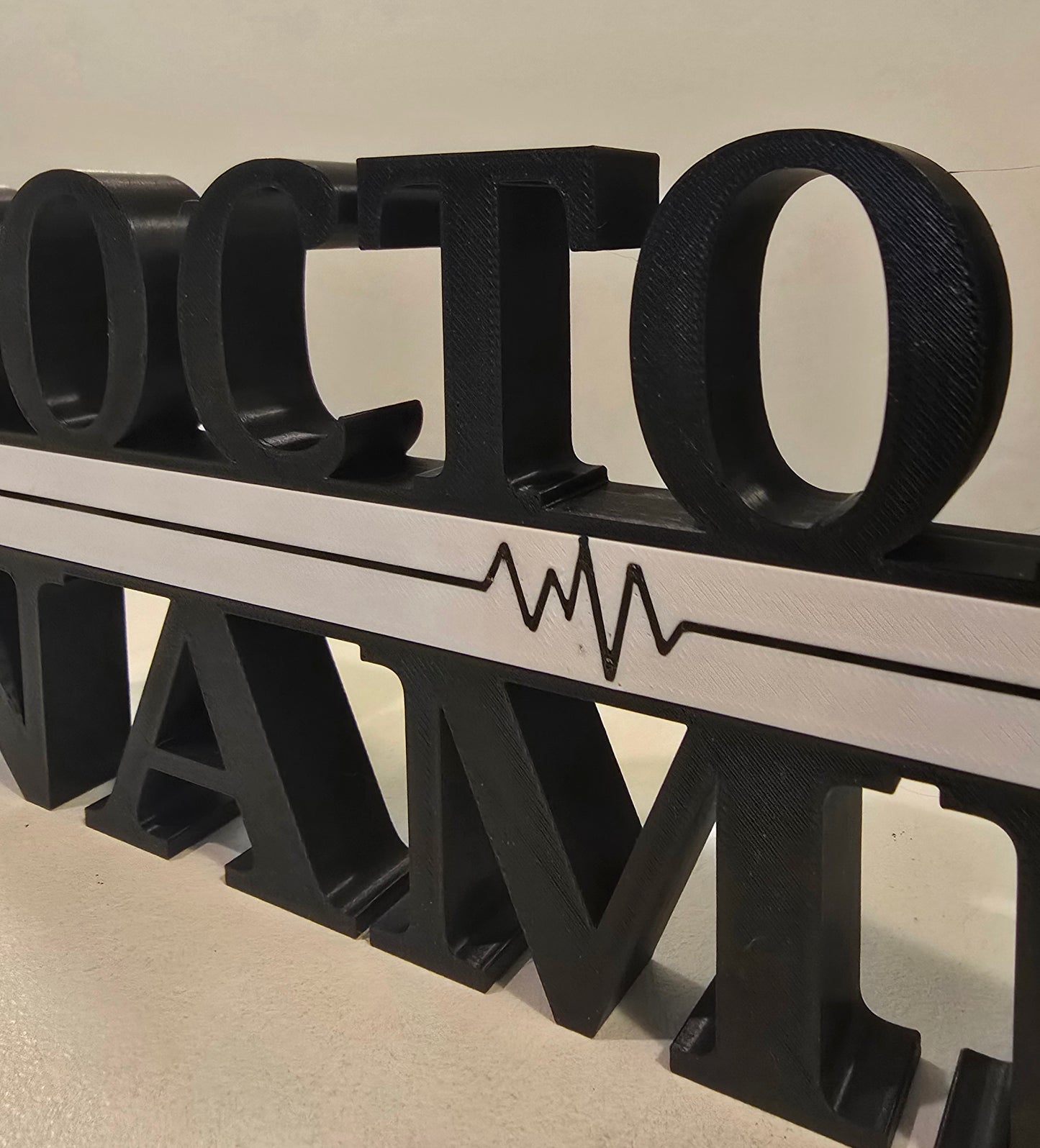 Personalized Thin White Line DOCTOR / EMS / NURSE / MEDICAL / DOCTOR Desk Name Plate - Custom Rank and Name