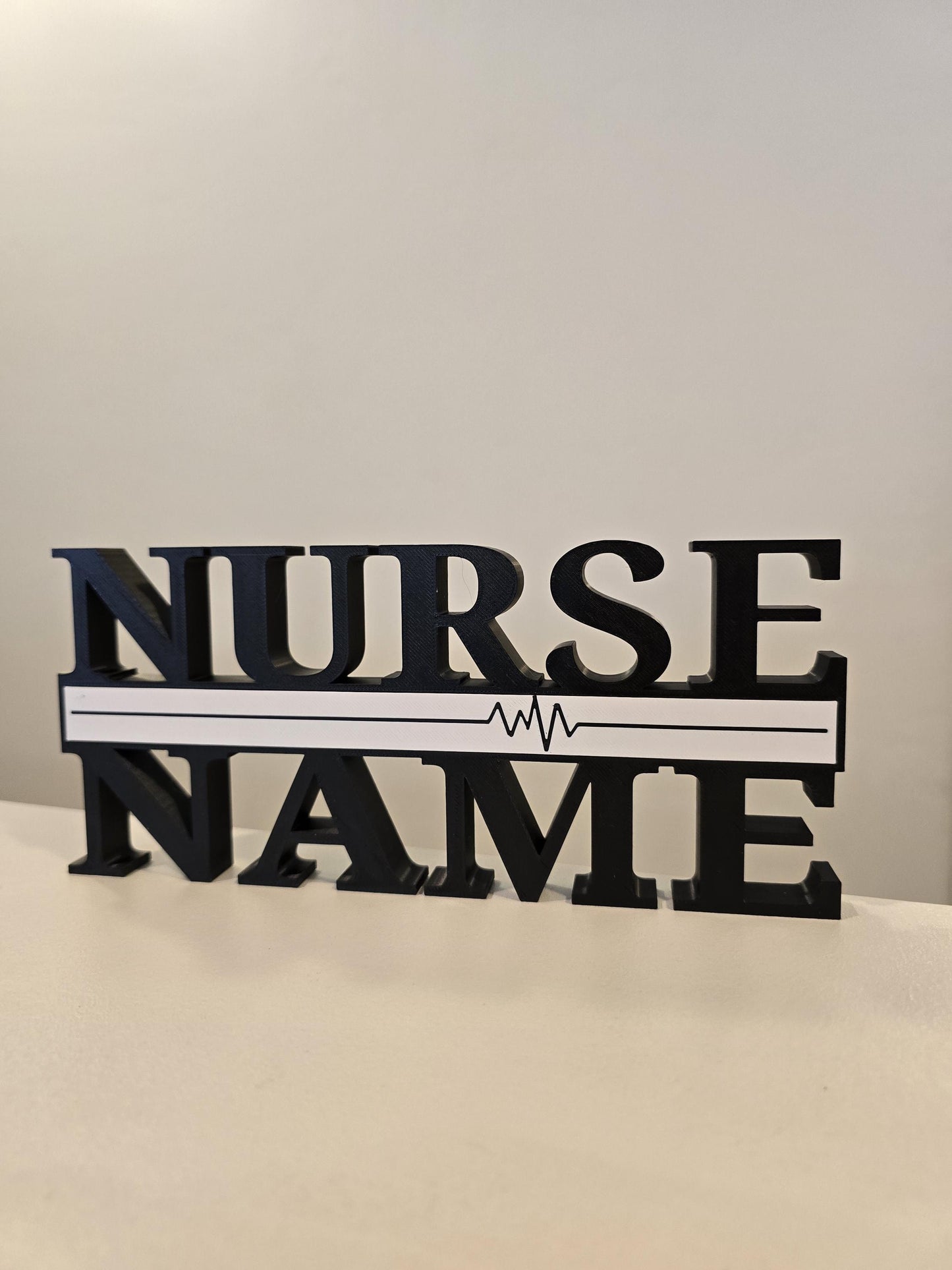 Personalized Thin White Line DOCTOR / EMS / NURSE / MEDICAL / DOCTOR Desk Name Plate - Custom Rank and Name