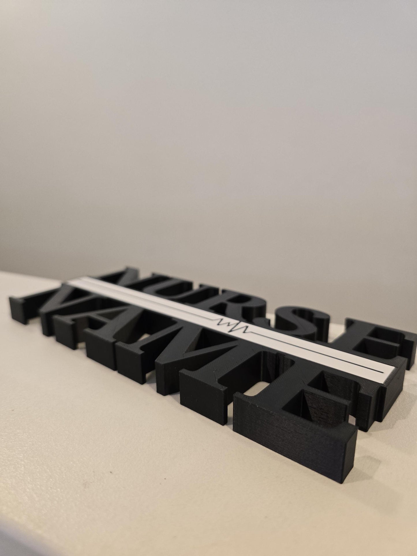 Personalized Thin White Line DOCTOR / EMS / NURSE / MEDICAL / DOCTOR Desk Name Plate - Custom Rank and Name