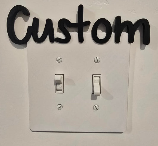 Personalized Double Light Switch Outlet - Kids Light Switch Cover - Custom Name or Word