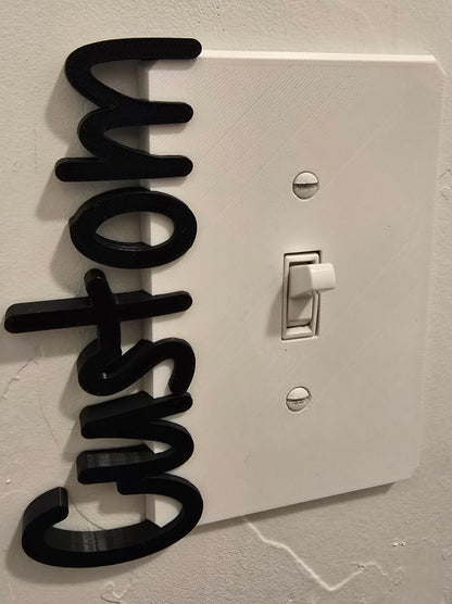 Personalized Single Light Switch Outlet - Kids Light Switch Cover - Vertical - Custom Name or Word