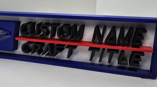 Personalized USPS United States Postal Service Craft Name Plate - Custom Text in USPS Font