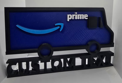 Personalized Amazon Truck Desk Name Plate - Custom Name or Text