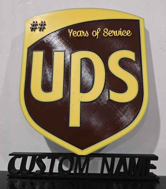 Personalized UPS United Parcel Service Retirement Plaque - Custom Name or Text and Years of Service