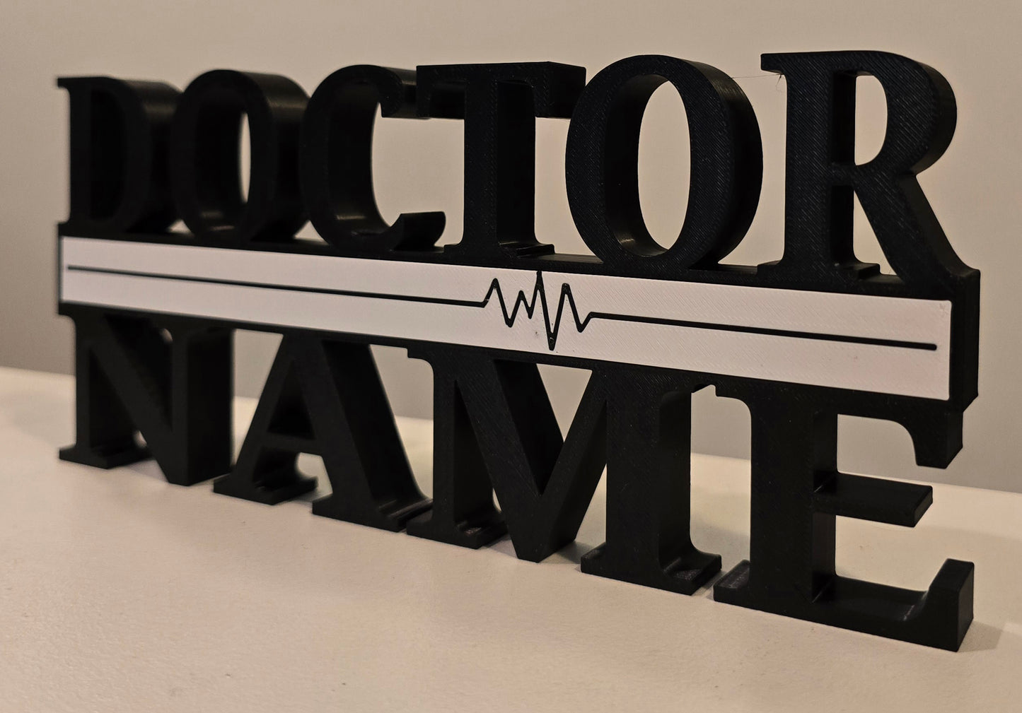 Personalized Thin White Line DOCTOR / EMS / NURSE / MEDICAL / DOCTOR Desk Name Plate - Custom Rank and Name