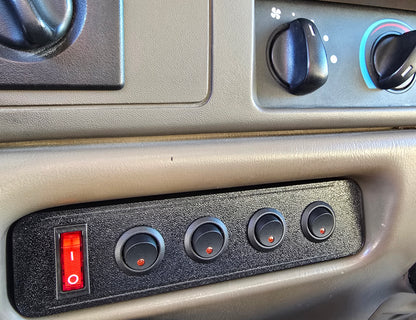 1999-2003 Ford F-250 F-350 Pre-Wired Full Size Cubby Accessory 4 Switch Panel