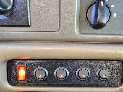 1999-2003 Ford F-250 F-350 Pre-Wired Full Size Cubby Accessory 4 Switch Panel