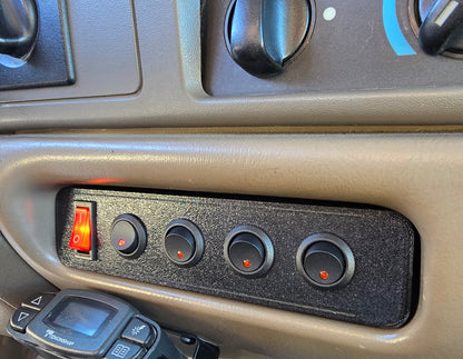 1999-2003 Ford F-250 F-350 Pre-Wired Full Size Cubby Accessory 4 Switch Panel