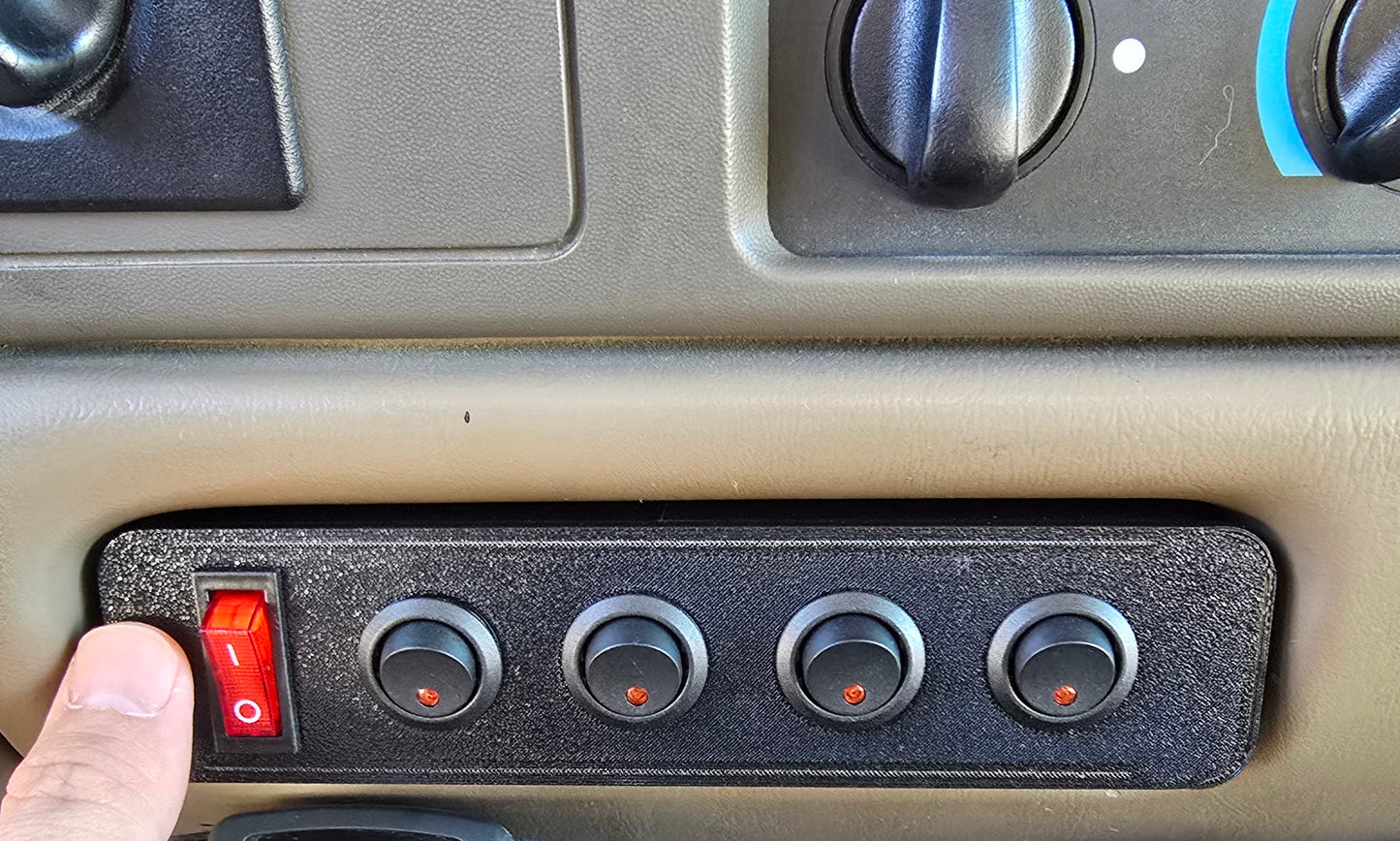 1999-2003 Ford F-250 F-350 Pre-Wired Full Size Cubby Accessory 4 Switch Panel
