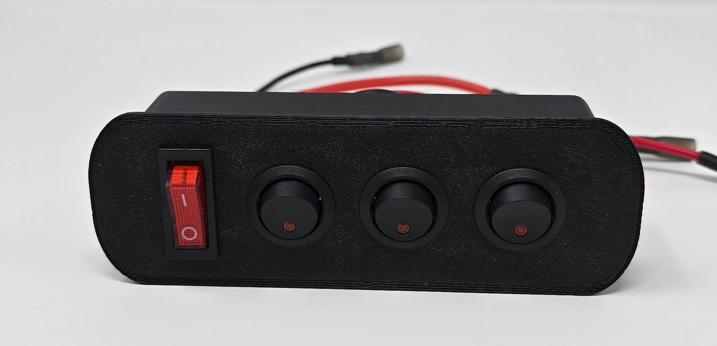 1999-2004 Ford F-250 F-350 Pre-Wired 2/3 Size Cubby Accessory 3 Switch Panel