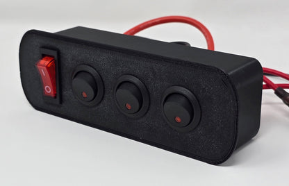 1999-2004 Ford F-250 F-350 Pre-Wired 2/3 Size Cubby Accessory 3 Switch Panel