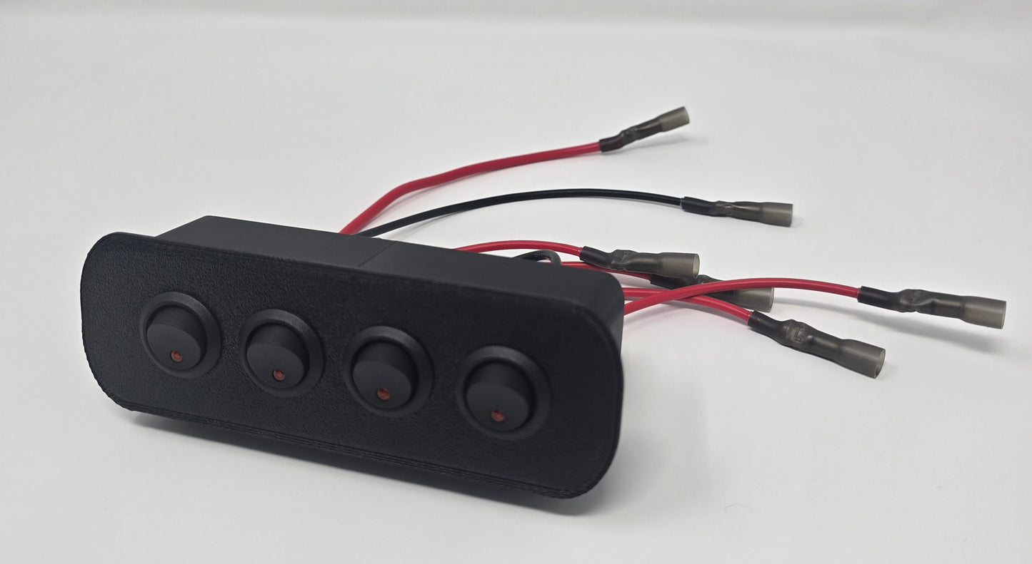 1999-2004 Ford F-250 F-350 Pre-Wired 2/3 Size Cubby Accessory 4 Switch Panel