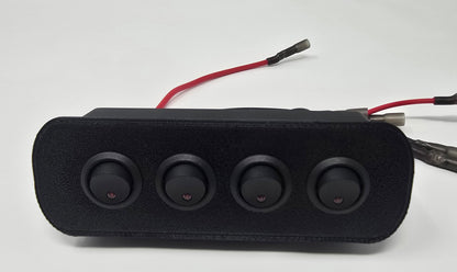 1999-2004 Ford F-250 F-350 Pre-Wired 2/3 Size Cubby Accessory 4 Switch Panel