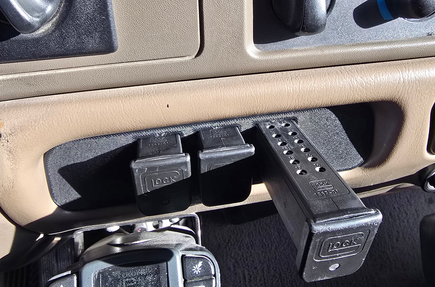 Ford F-250 F-350 Excursion Glock Magazine Holder – Full Size Cubby Insert (1999-2004)