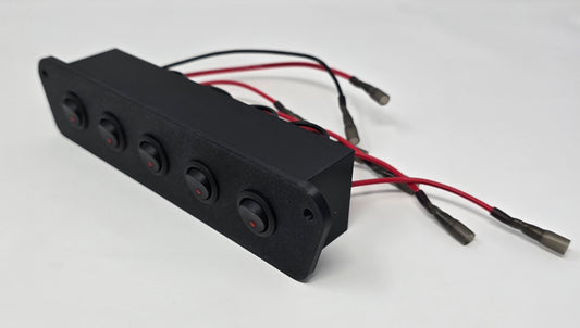 1999-2004 Ford F-250 F-350 F-450 F-550 / 2000-2005 Ford Excursion Pre-Wired Accessory 5 Switch Panel - Dash Cup Holder Replacement