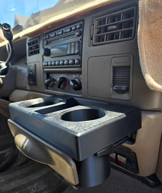 Ford 1999-2007 F-250 F-350 Excursion Pull Out Dash Cup Holder Enhancer