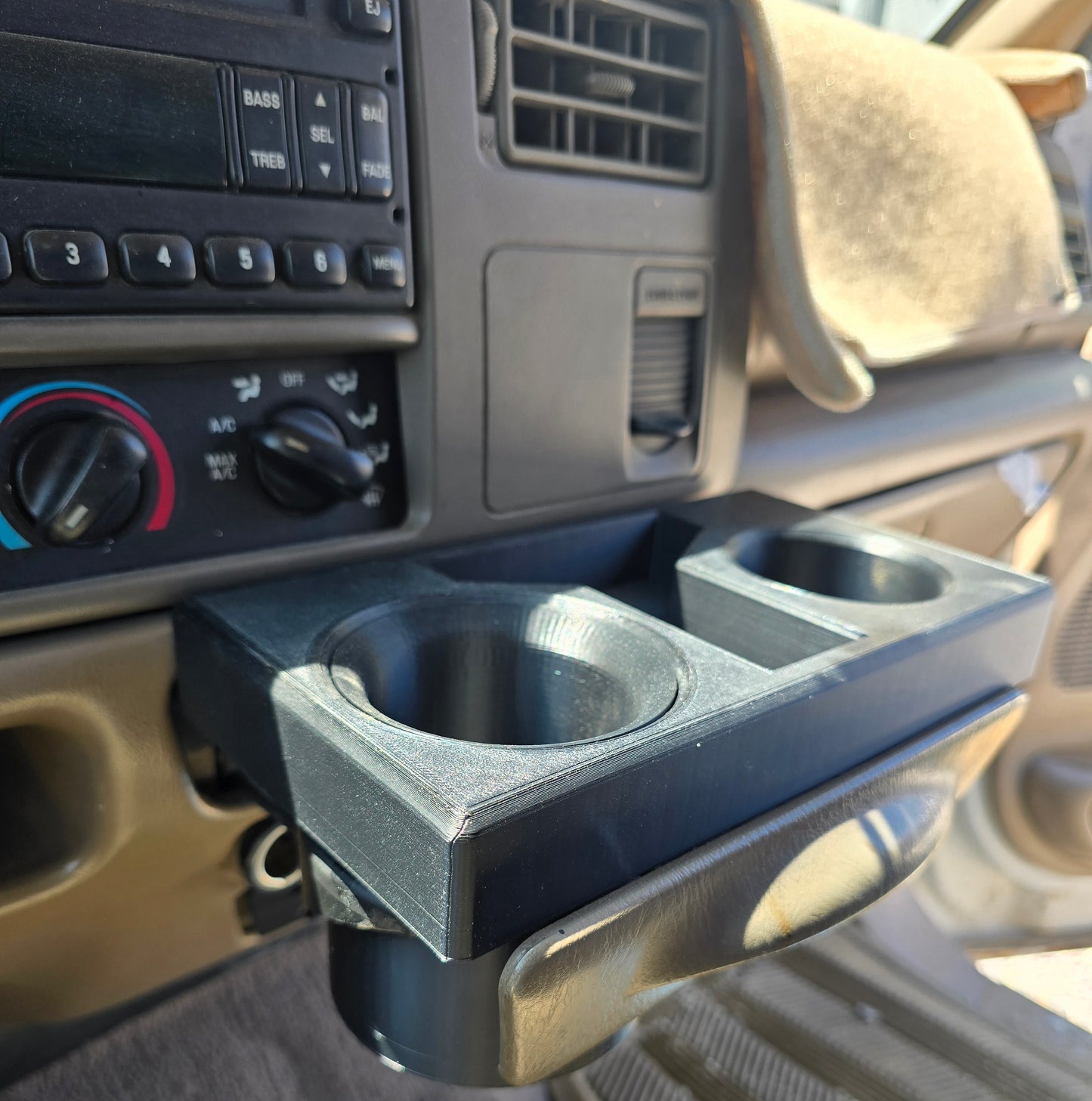 Ford 1999-2007 F-250 F-350 Excursion Pull Out Dash Cup Holder Enhancer