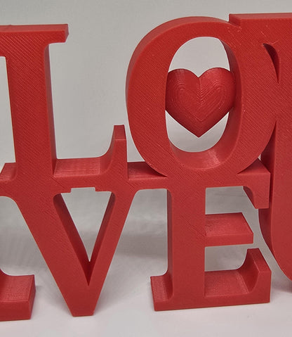 Red I LOVE U Valentine Tabletop Desk Decoration