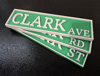 Personalized 3D Street Sign - Wall Art - Wall Sign - Avenue / Road / Street FORMATS