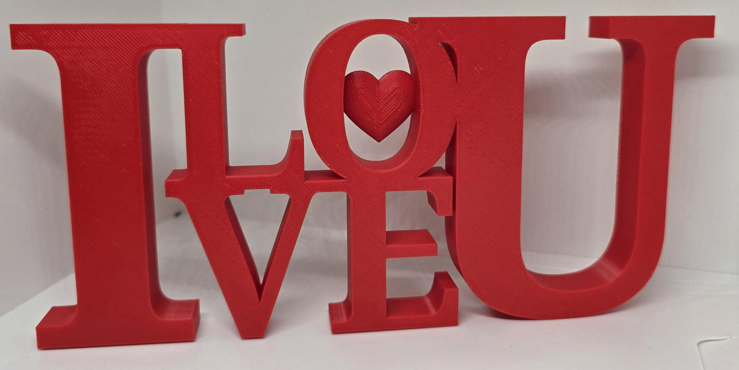 Red I LOVE U Valentine Tabletop Desk Decoration