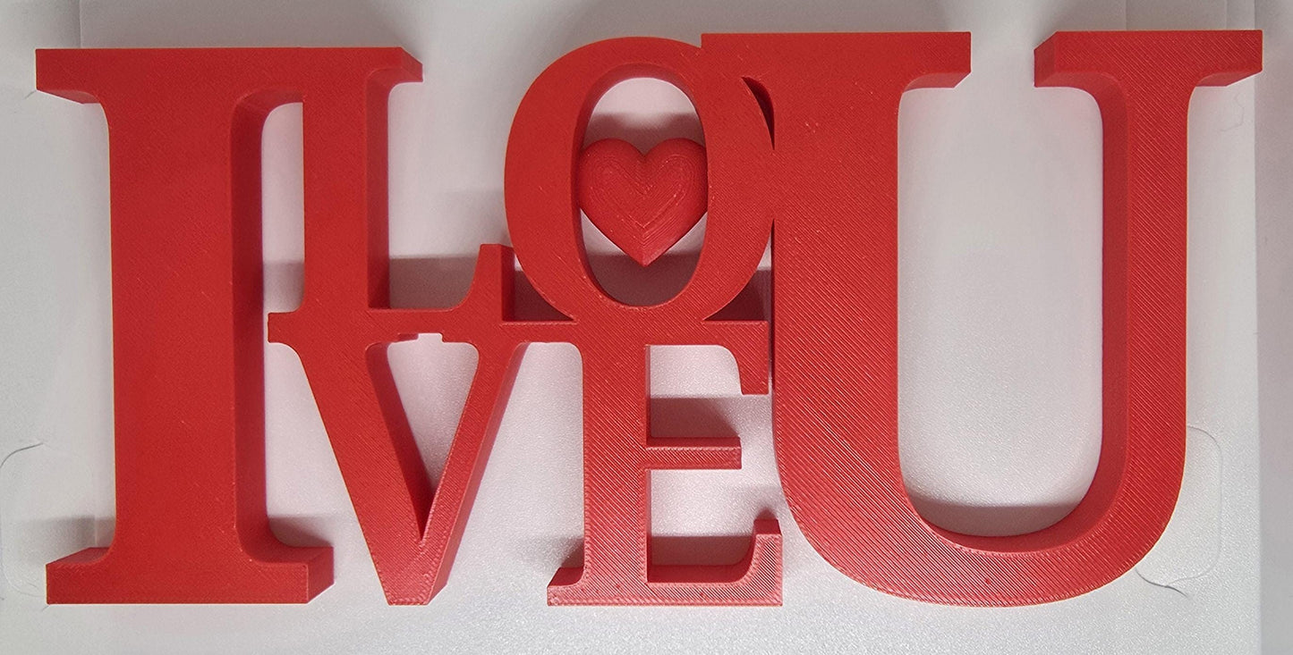 Red I LOVE U Valentine Tabletop Desk Decoration