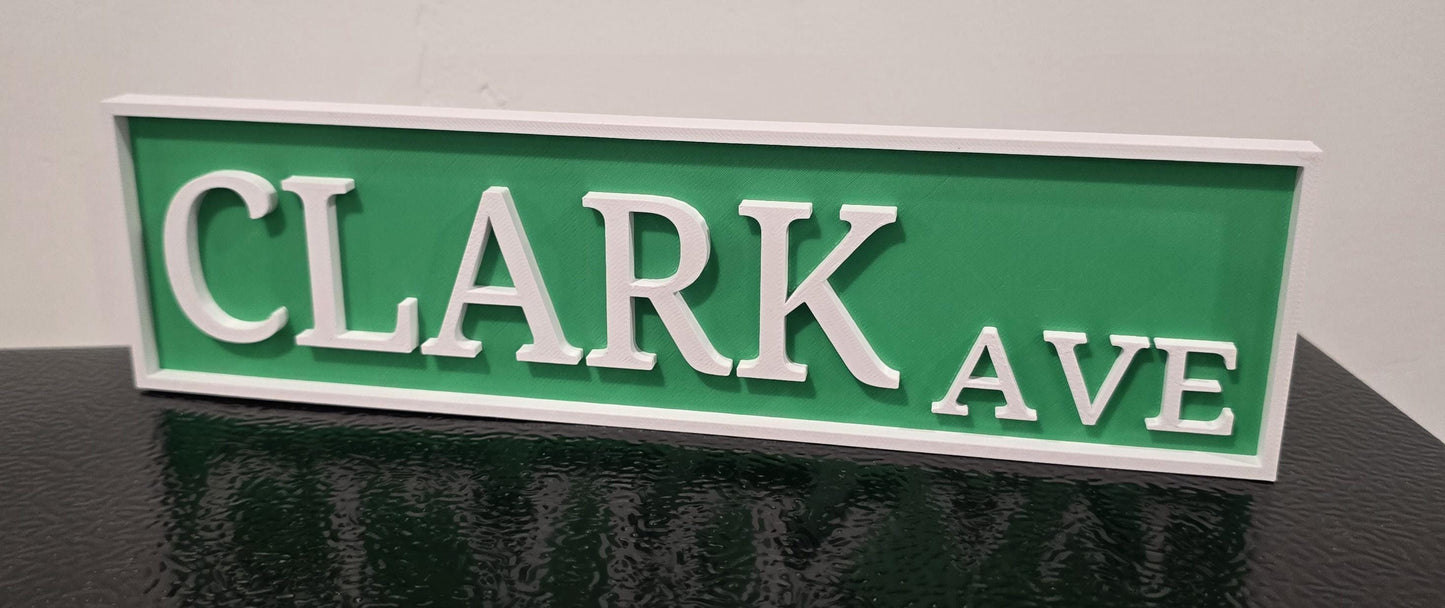 Personalized 3D Street Sign - Wall Art - Wall Sign - Avenue / Road / Street FORMATS