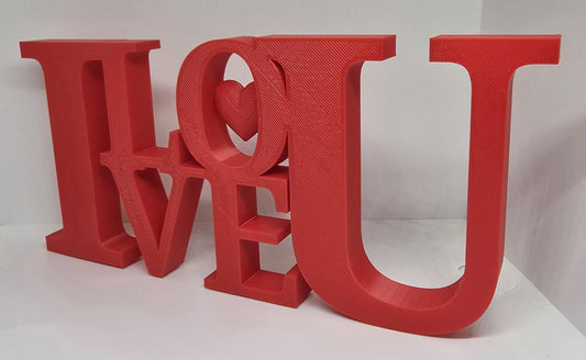 Red I LOVE U Valentine Tabletop Desk Decoration