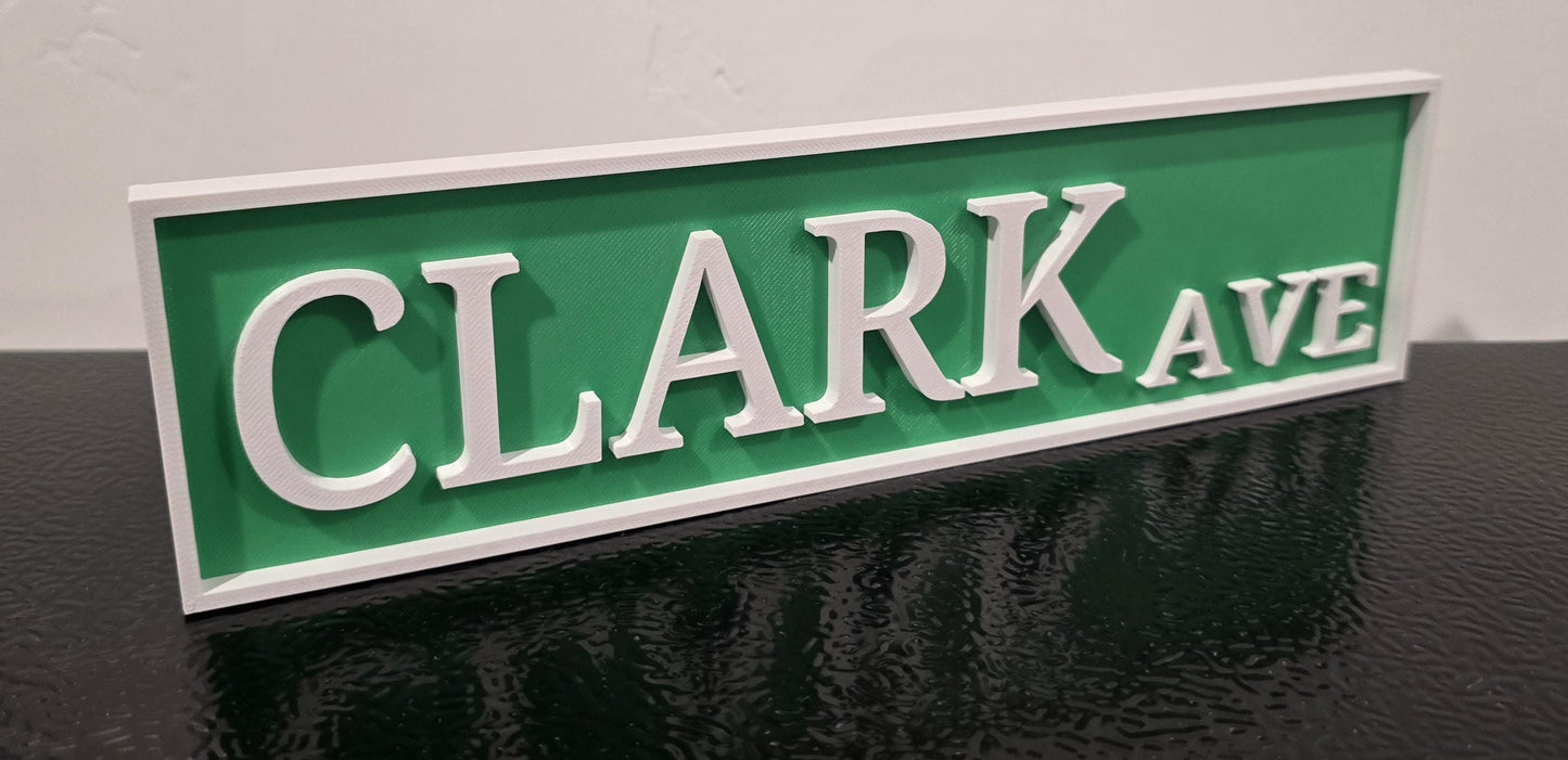 Personalized 3D Street Sign - Wall Art - Wall Sign - Avenue / Road / Street FORMATS