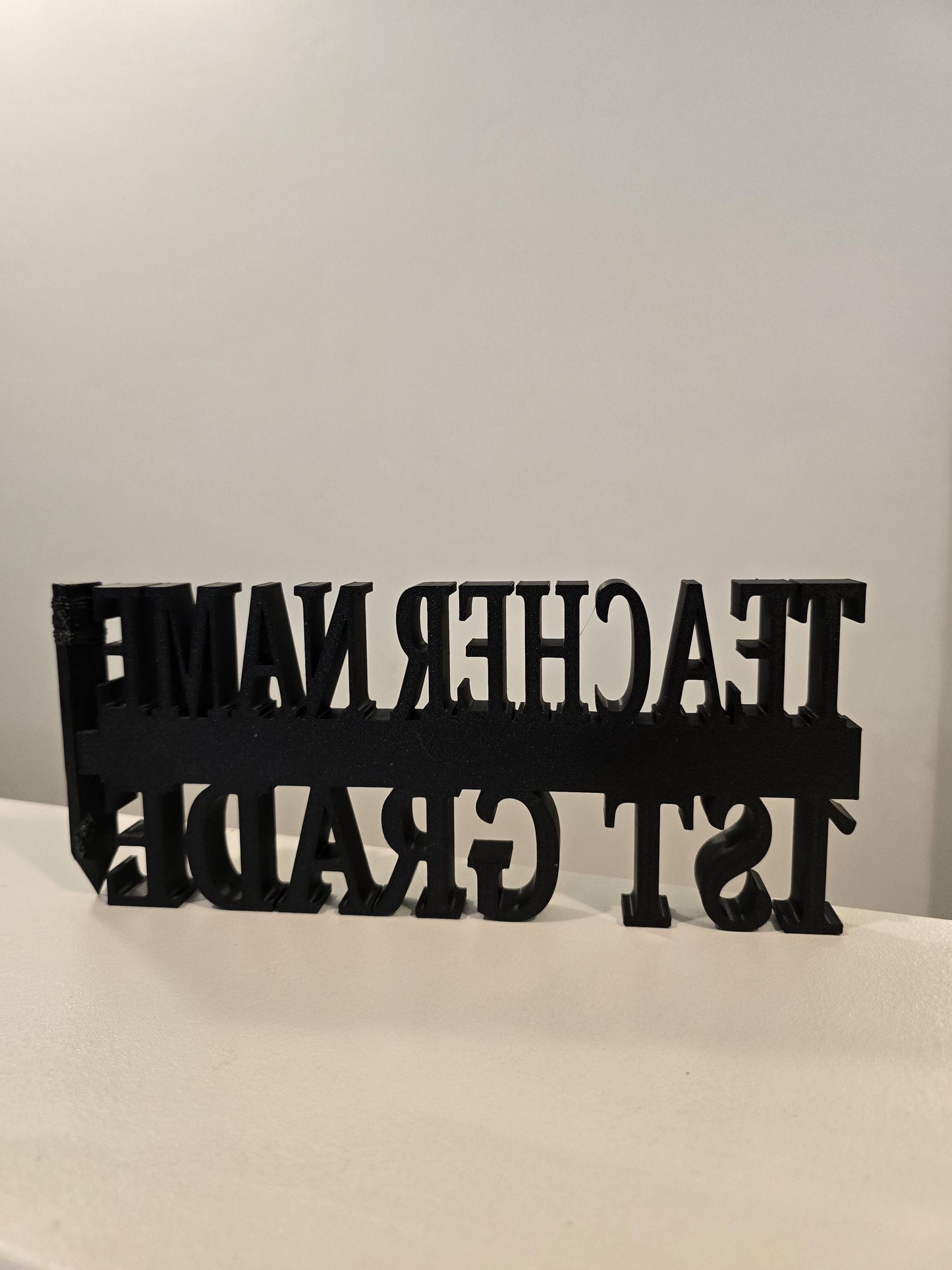 Personalized Teacher / Educator Desk Name Plate - Custom Name and Grade with School Name in School Color (blue, yellow, red, white)