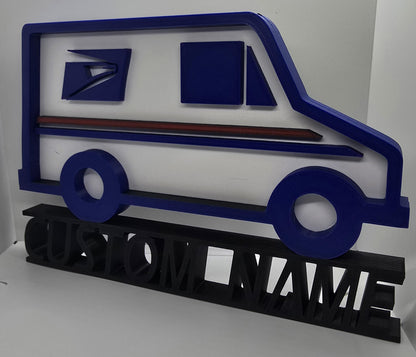 Personalized USPS United States Postal Service Desk Name Plate - Custom Name in USPS Font