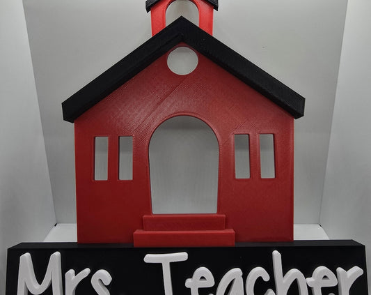Personalized Teacher School House Style - Desk Name Plate - Back to School Gift - Teacher Gift
